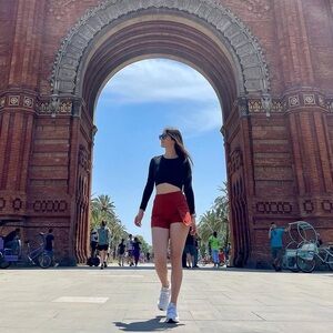 Rust Orange Mini Skort with Side Slit